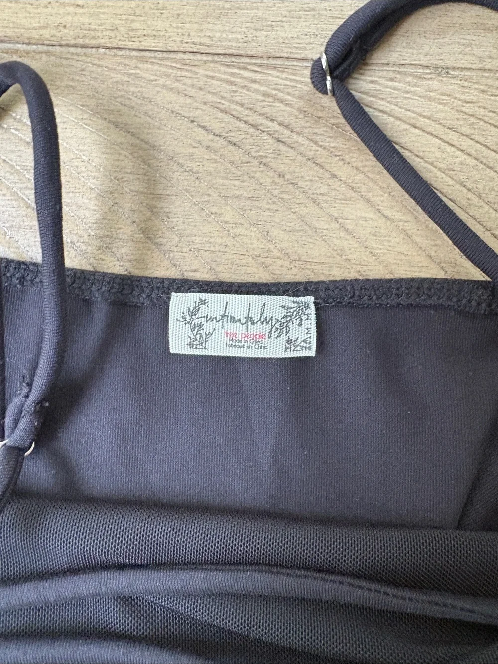 Free People Black Slim Strap Bodysuit